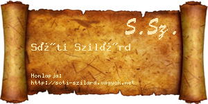 Sóti Szilárd névjegykártya